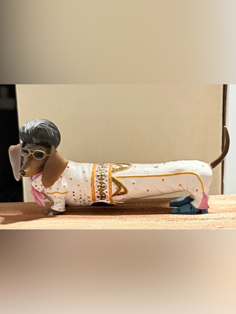 Hamilton  Collection The King Weiner Elvis Dachshund Figurine Doxie Dog  7” Long - Picture 4 of 6